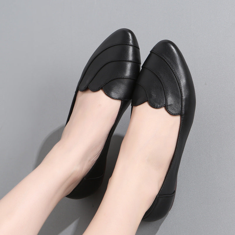 Women's Mom Genuine Soft Bottom Comfortable Flat Casual Shoes