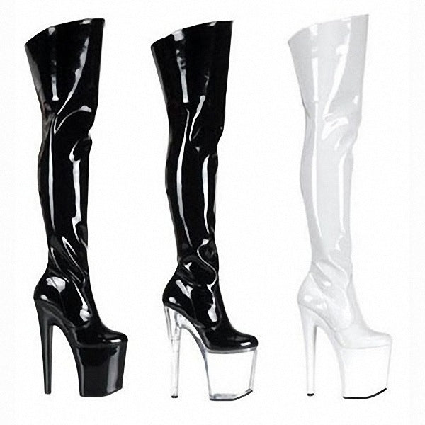Women's High Patent Platform Nightclub Over The Boots