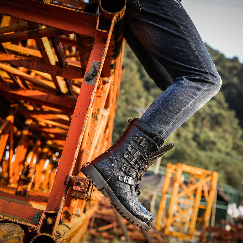 Men's Military Plus Size Korean Platform Martin Boots