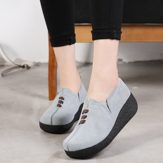 Women's Chunky Platform Height Increasing Rocking Korean Heels