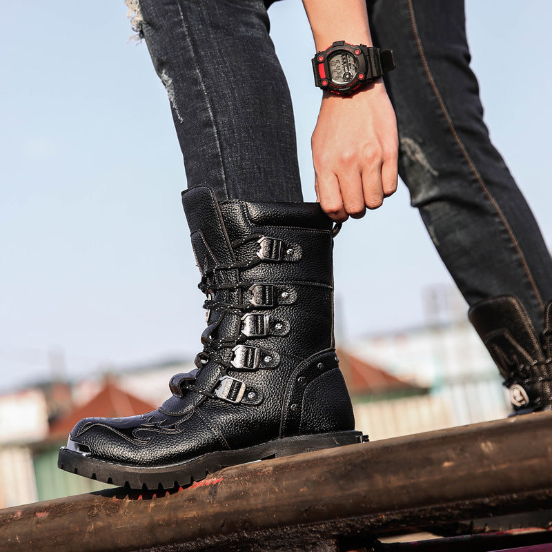 Men's Military Plus Size Korean Platform Martin Boots