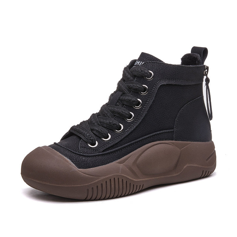 Authentic Platform Ankle Vintage Rear Zipper Boots