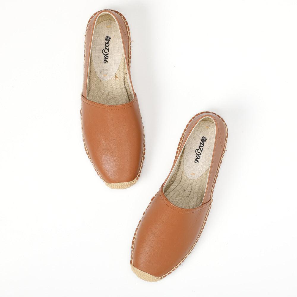 Women's & Men's Spring First Layer Cover Round Toe Casual Shoes