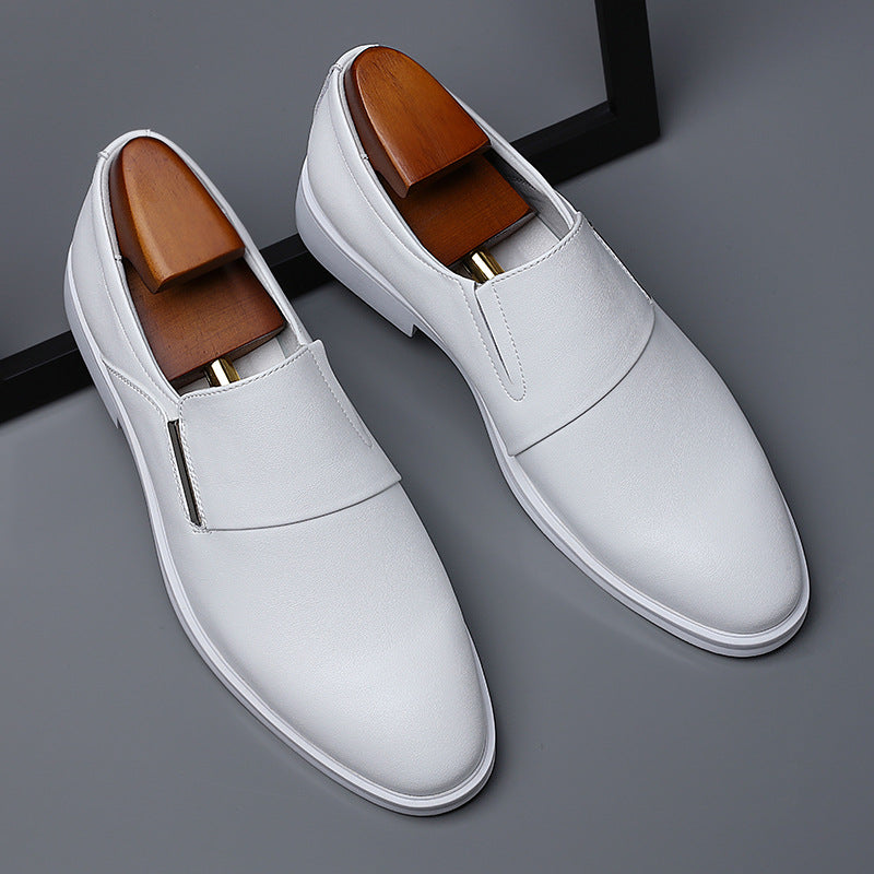 Men's Type Business White Formal Low Cowhide Leather Shoes