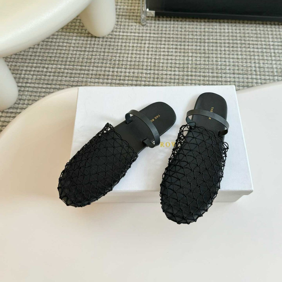 Women's Roman Flat Toe Box Half Hollow Sandals