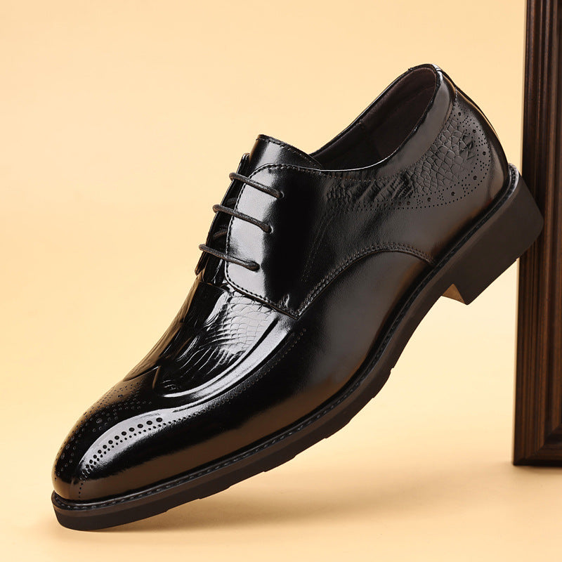 Men's Business Korean Style Pointed British Formal Wear Leather Shoes