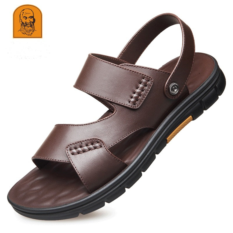 Men's Old Head Summer Genuine Beach Soft Sandals
