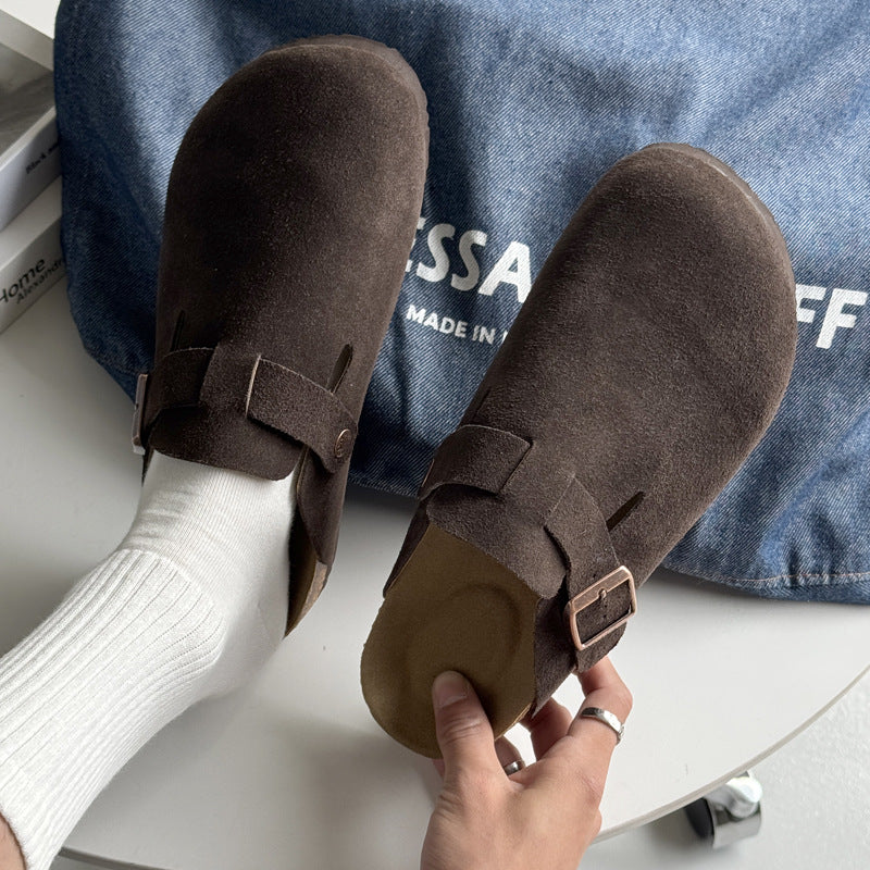 Slip-on Retro Minimalist Design High-grade Outerwear Sandals