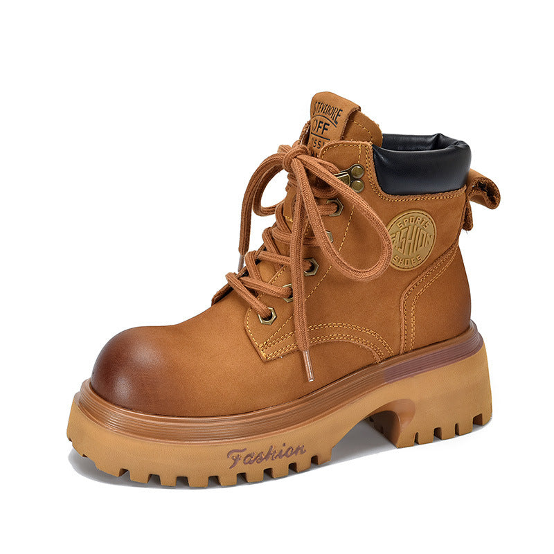 Western Denim Ankle Worker Thick Bottom Boots