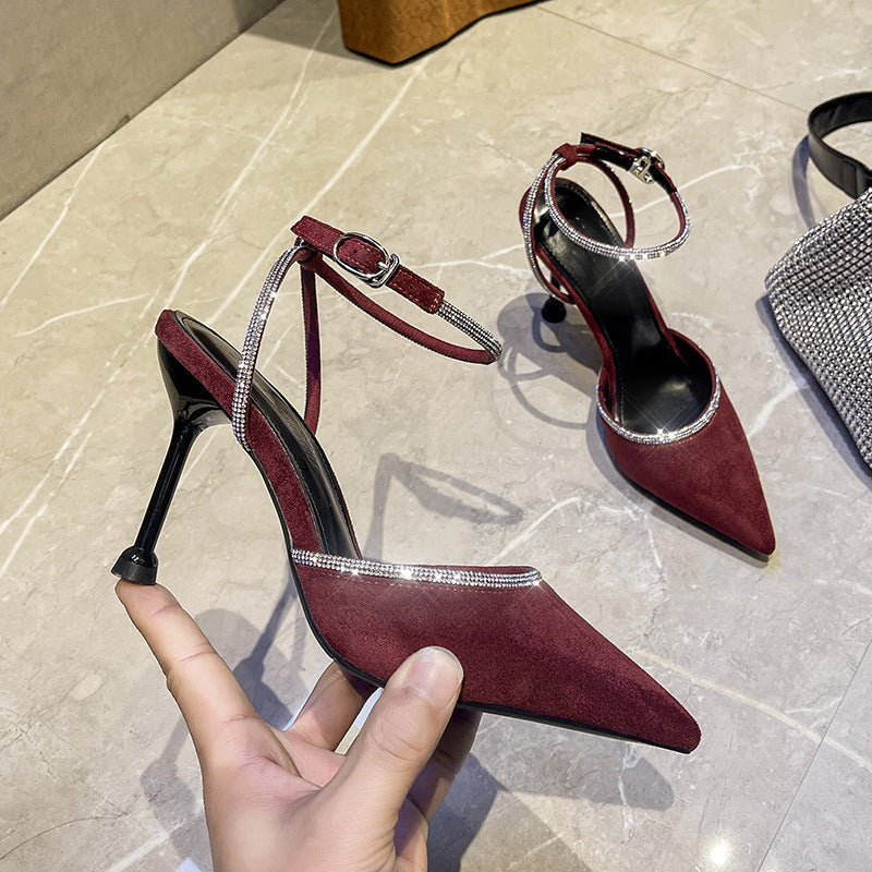 Buckle Closed Toe High Wedding Cat Fashion Plus Heels