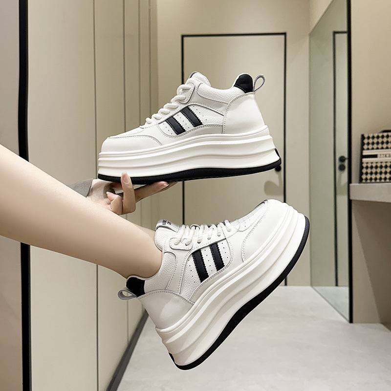 Size Platform Height Increasing Sports White Casual Shoes