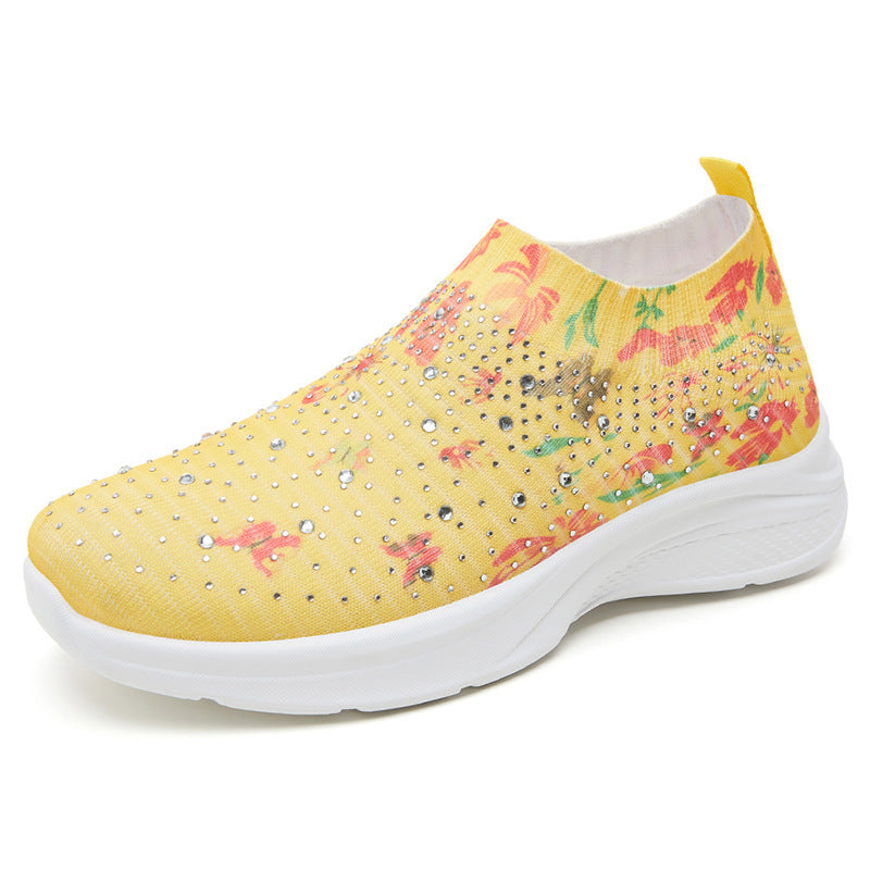 Women's Fashion Flying Woven Mom Color Matching Casual Shoes