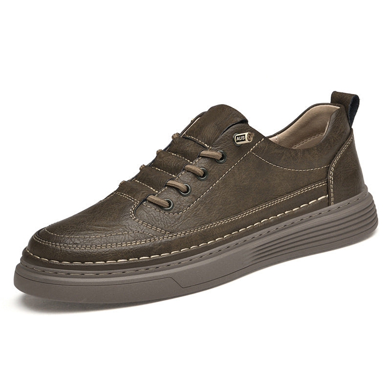 Flat Cowhide Retro Sports Spring Plus Sneakers