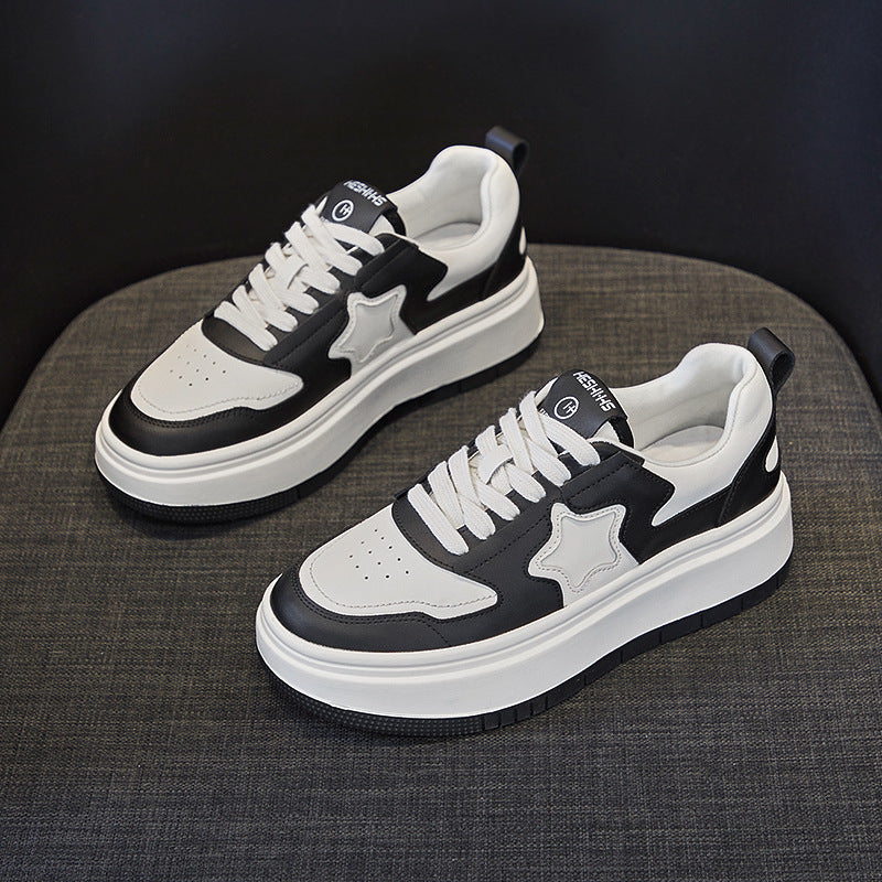 Women's White Spring Pumps Genuine Platform Plus Casual Shoes