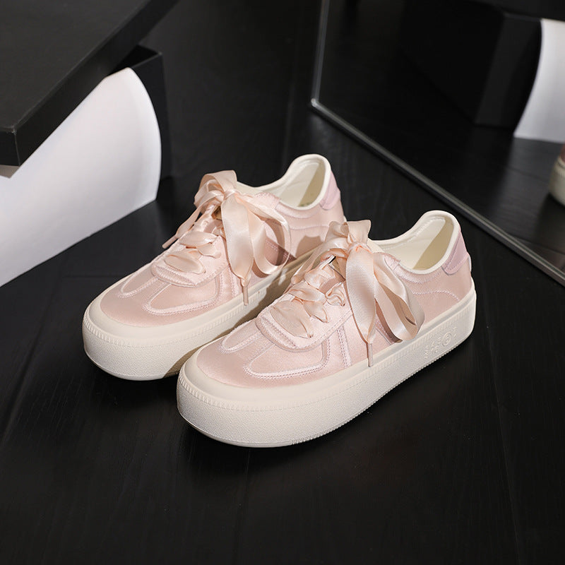 Women's For Sports Thin Round Head Silk Casual Shoes