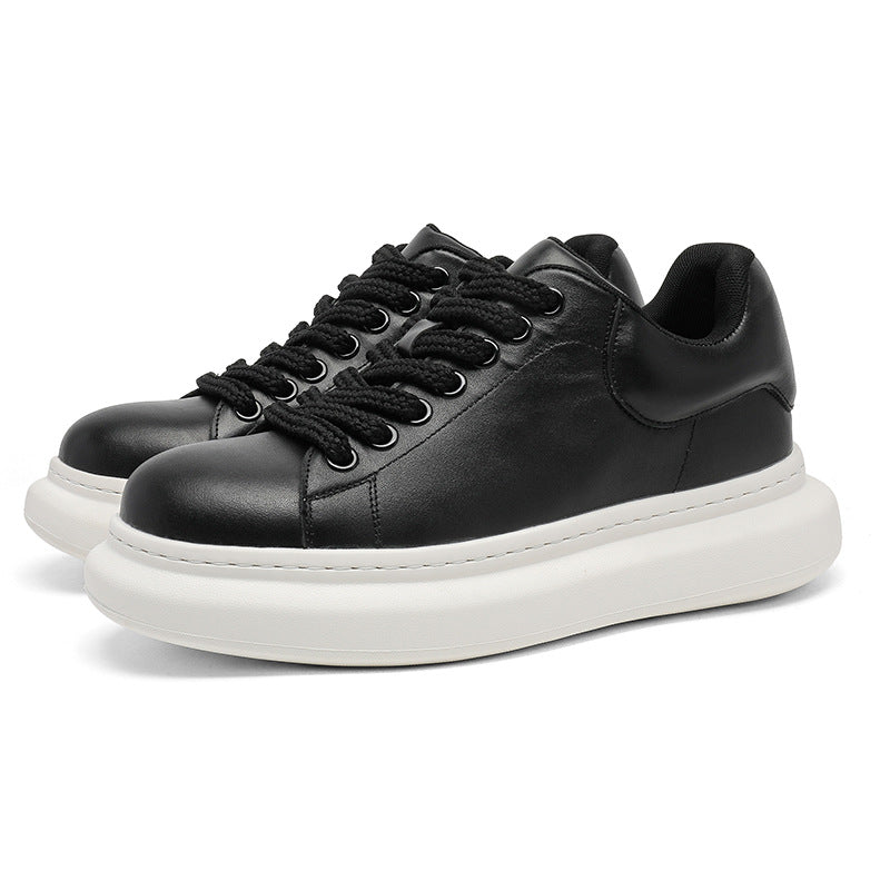 Men's Simple Solid Color Hight Increasing Board Sneakers