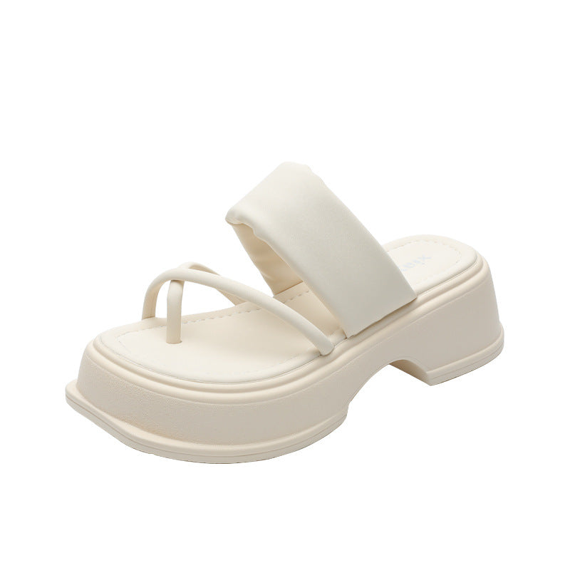 Women's Covering Platform Summer Outer Wear Simple Slippers