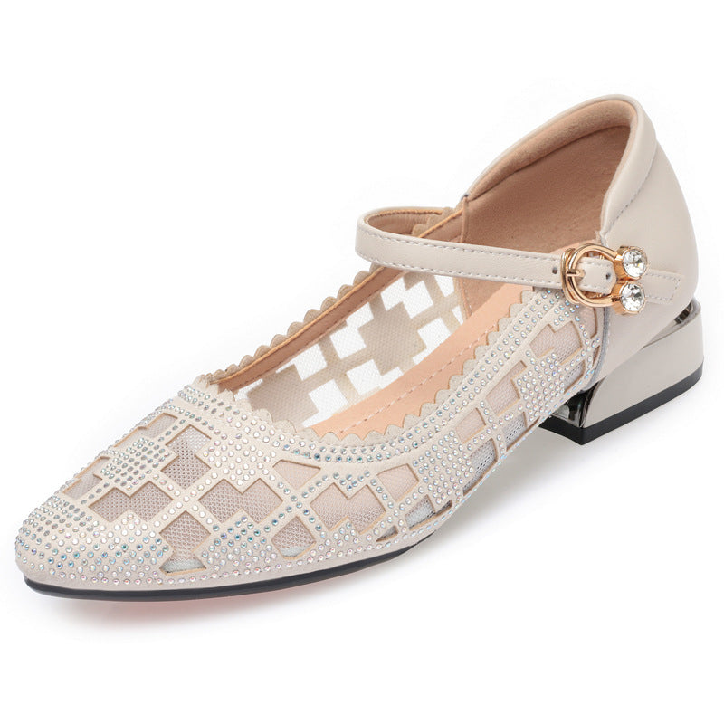 Women's & Men's Thick Flat One-word With Mesh Soft Low-cut Plus Women's Shoes