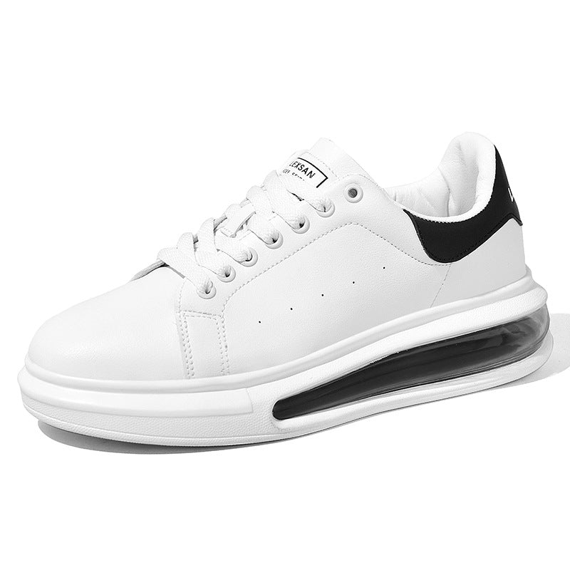 Men's White Fashionable Korean Style Board Height Sneakers