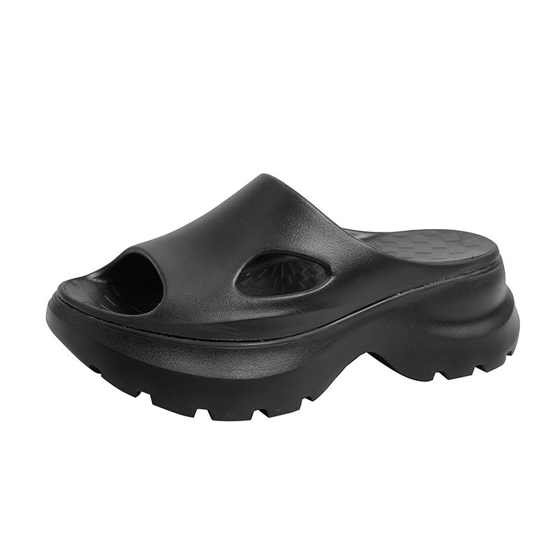 Women's Grape Mom Wear Hollow Platform Height Slippers