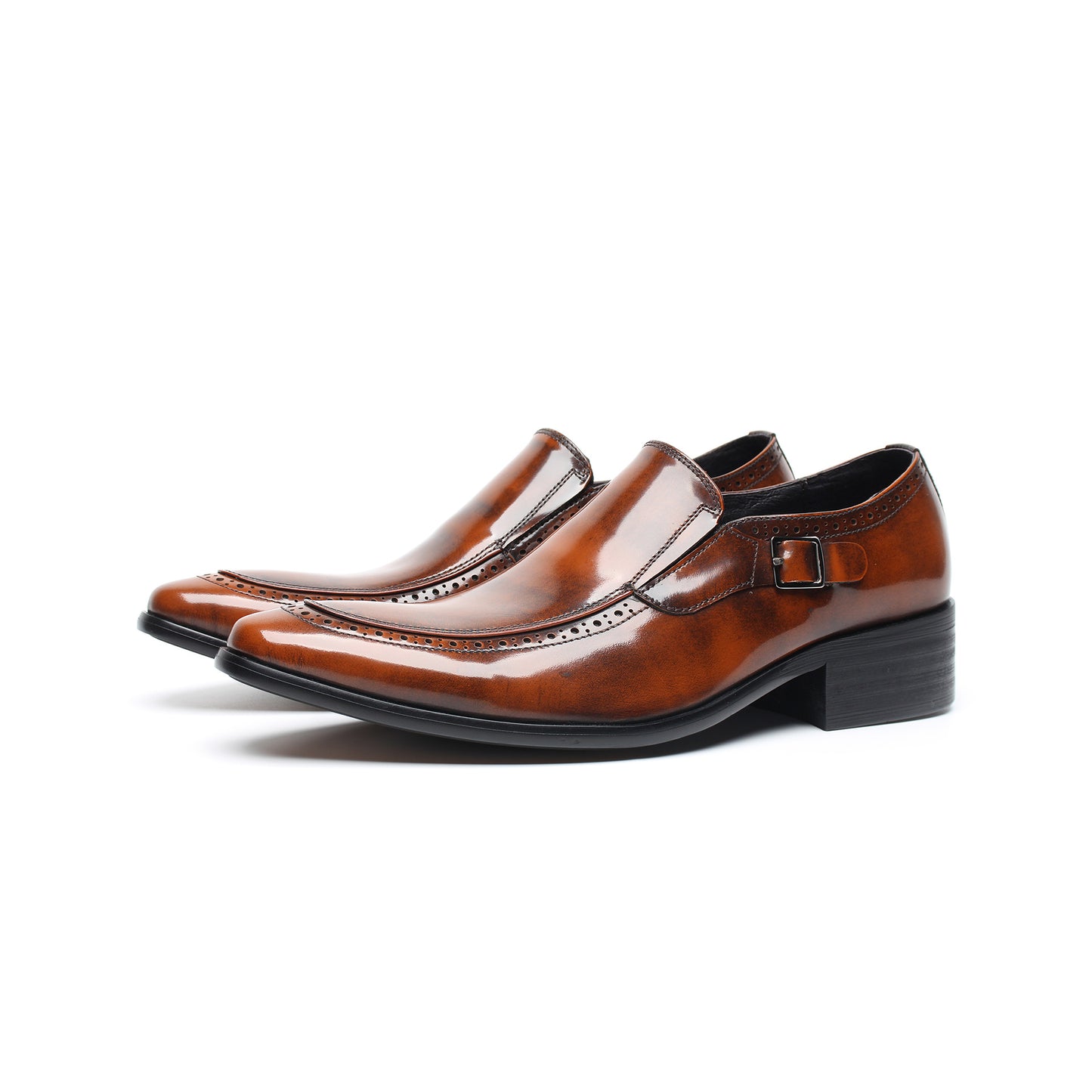 Men's Italian Handmade Business Top Layer Cowhide Pointed Toe Leather Shoes