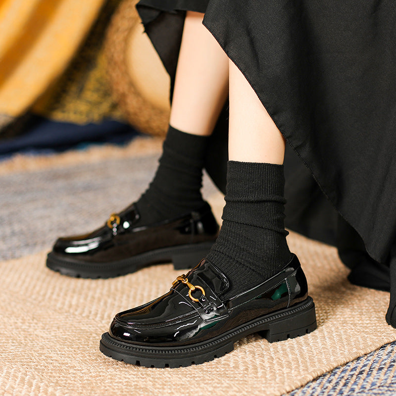 Women's Platform Slip-on With Skirt Soft Thick Loafers