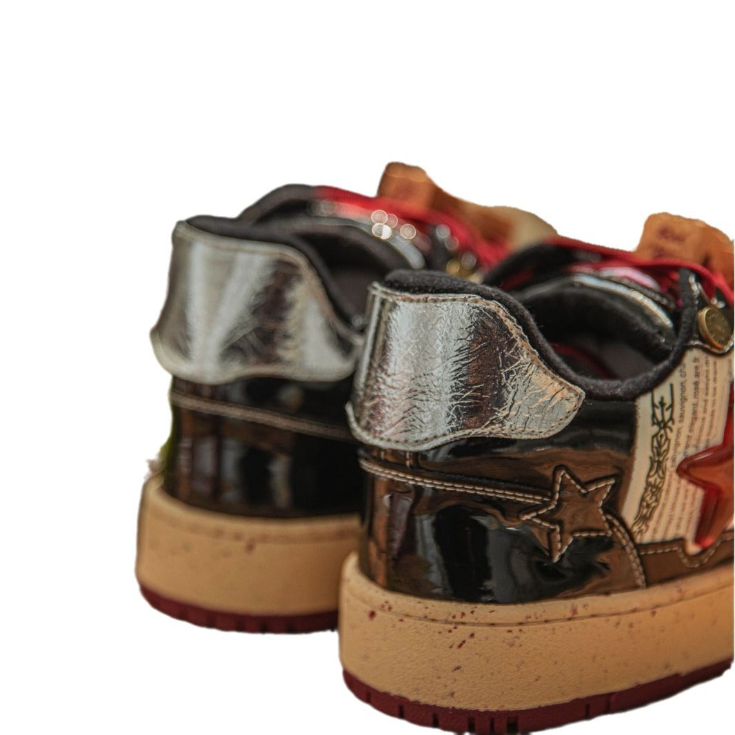 Red Wine Platform Star Retro National Sneakers