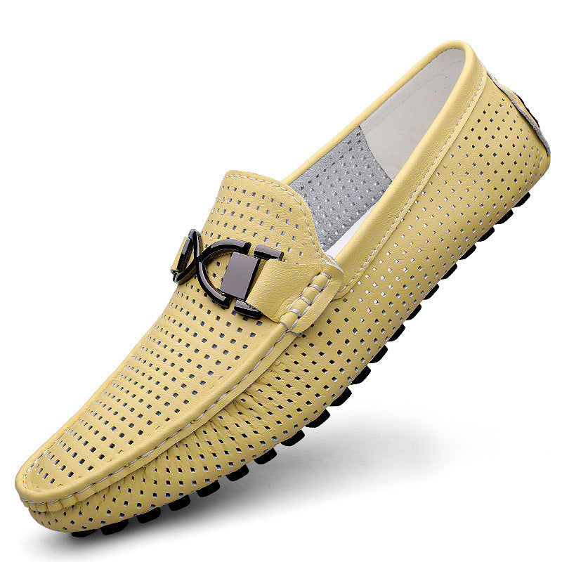 Men's Breathable Thin Soft Bottom Hollow Hole Casual Shoes