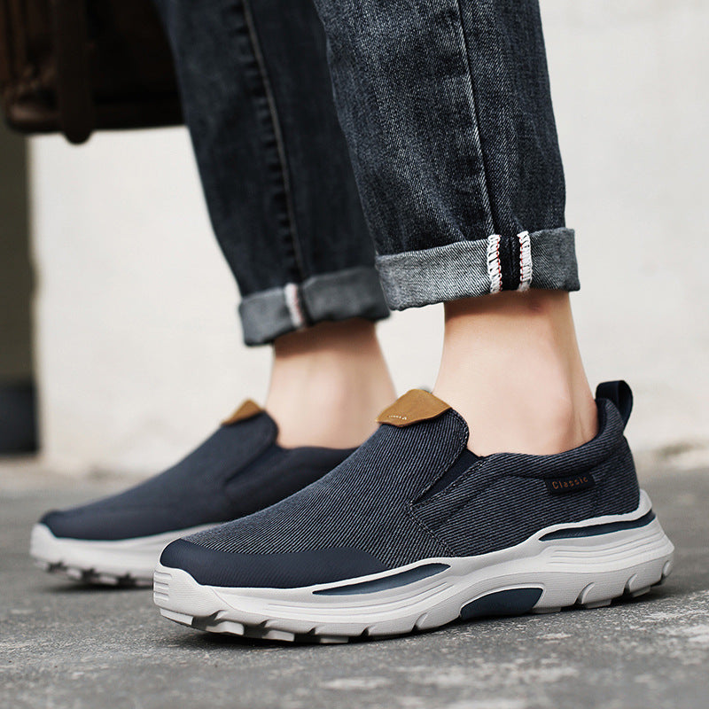 Men's Size Lightweight Laceless Cloth Outdoor Slip-on Casual Shoes