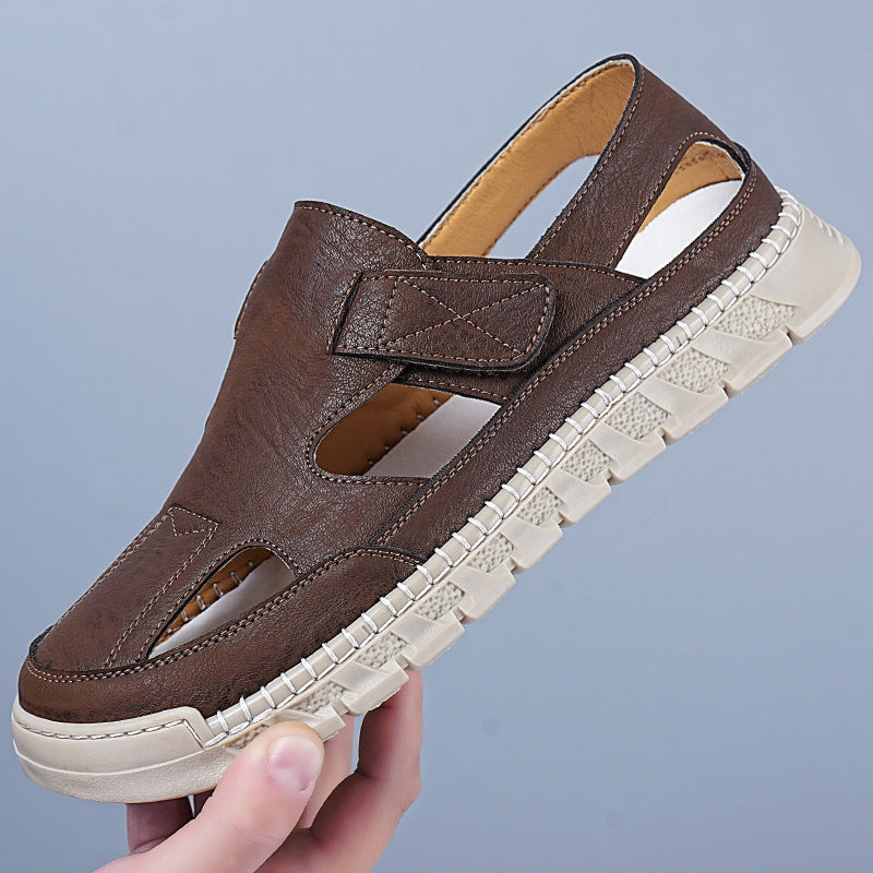 Men's Size Summer Breathable Closed Toe Hole Hollow Sandals