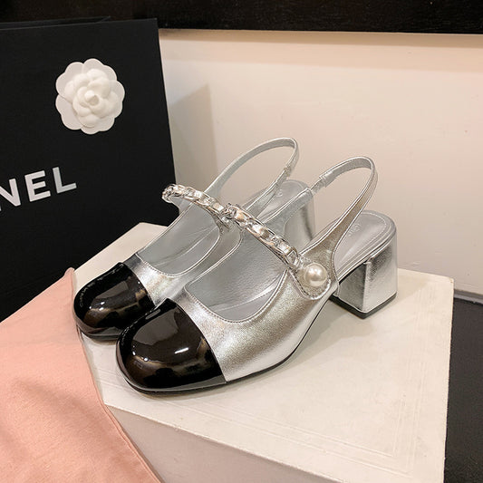 Women's Chunky For Summer French Style One Heels