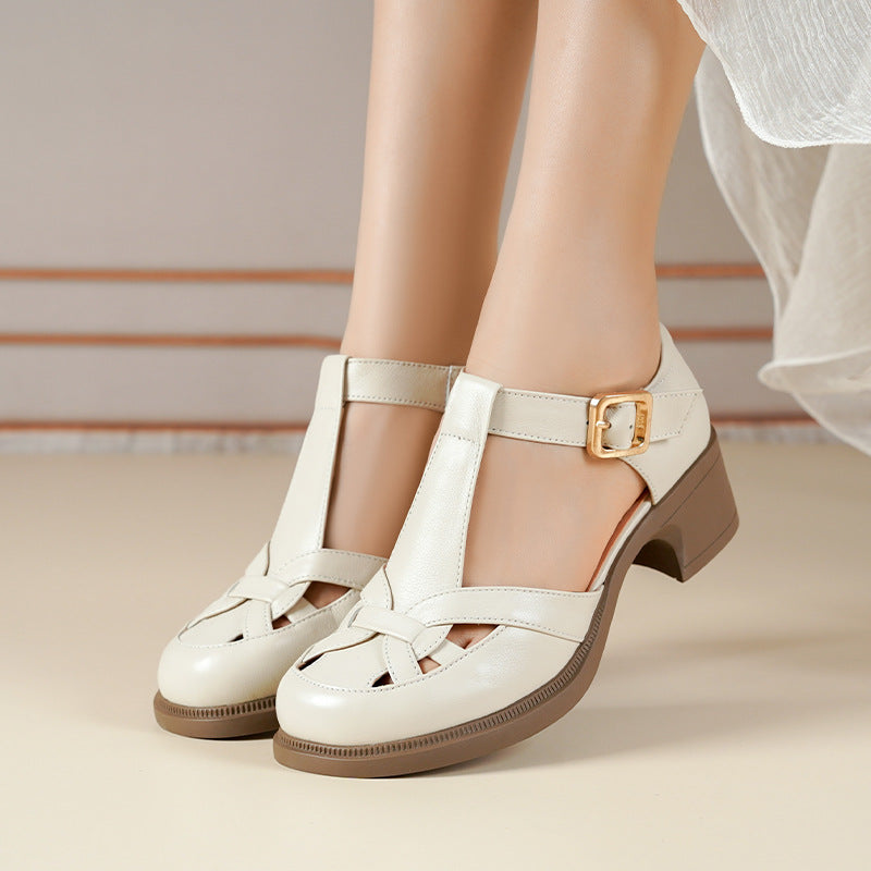 Women's Style Closed Toe Summer Woven Thick Soft Bottom Sandals