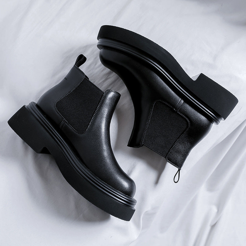 Men's Smoke Pipe Platform Martin Chelsea Preppy Boots