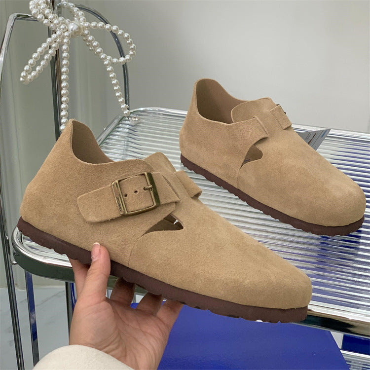 Women's Authentic Toe Box Cork Platform Slip-on Casual Shoes