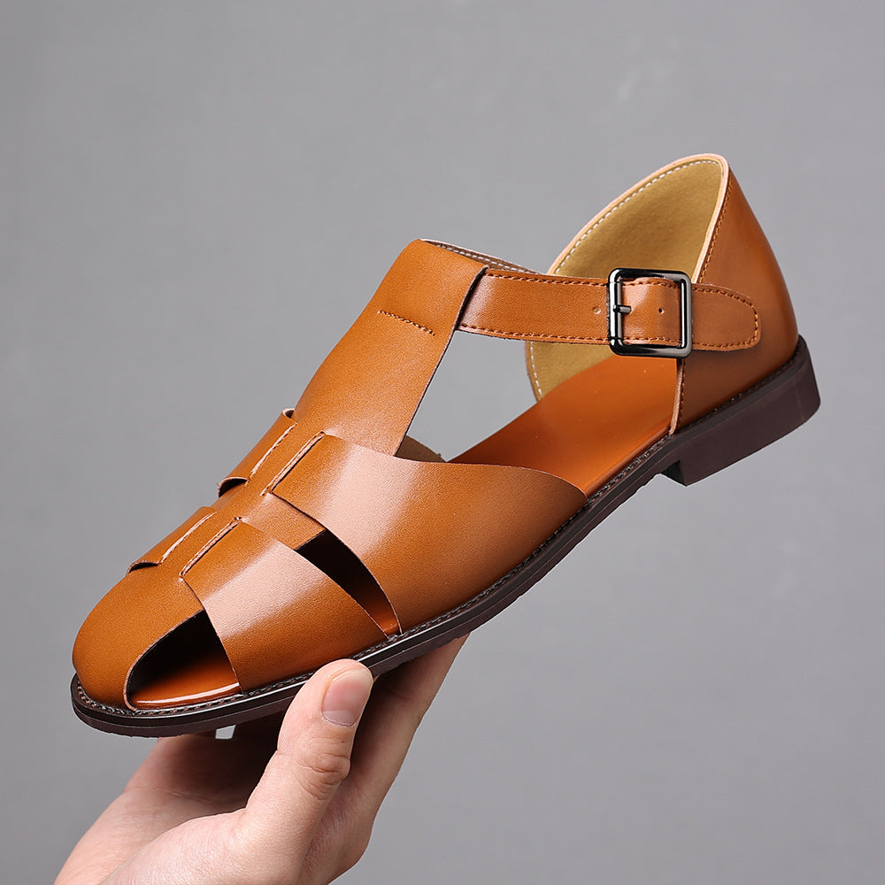 Men's Cage Toe Cover Roman Fashion Closed Sandals