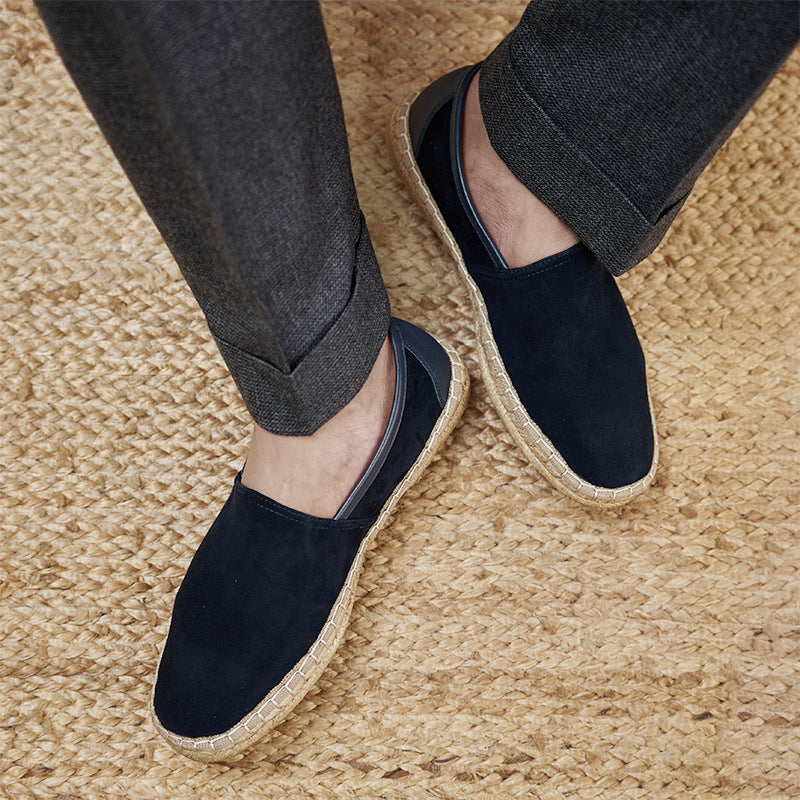 Men's Sheepskin Fisherman Flat Leisure Slip On Leather Shoes