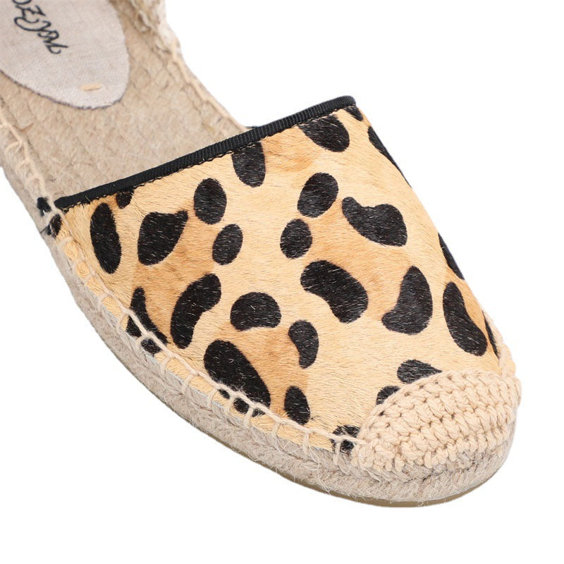 Women's Summer Round Toe Hemp Bottom Fisherman Slingback Sandals