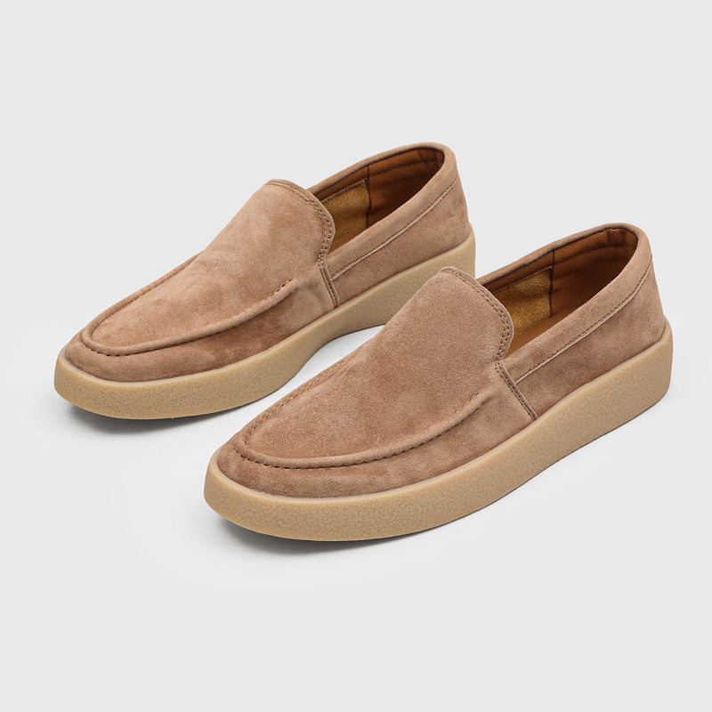 Men's Commuter British Style Slip-on Lazy Lightweight Old Money Men's Casual Leather Shoes