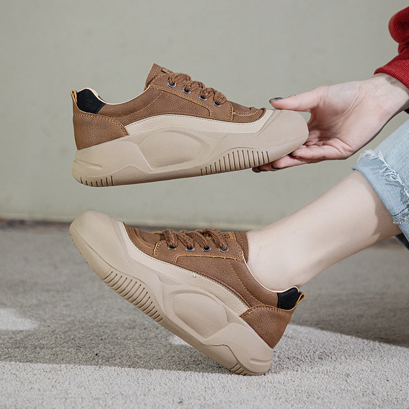 Women's Spring Platform Vintage Skateboard Sports Soft Sneakers