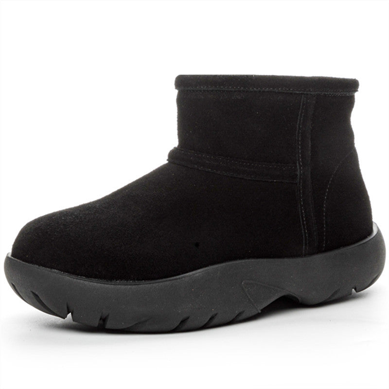 Women's Korean Style Simple Solid Color Short Snow Boots