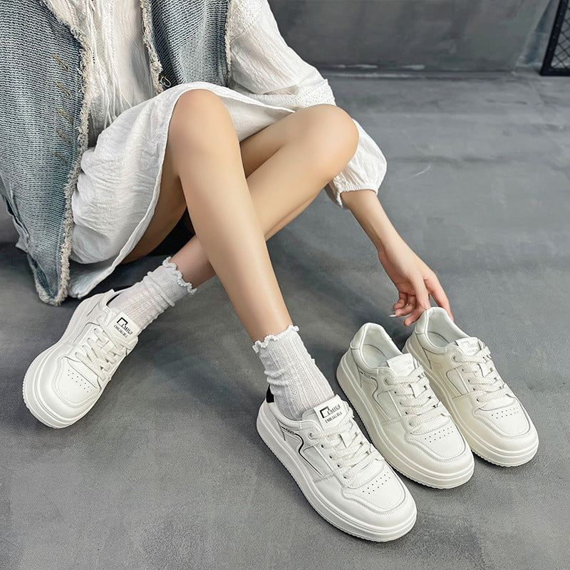 Women's White Autumn Small Size Breathable Skateboard Casual Shoes