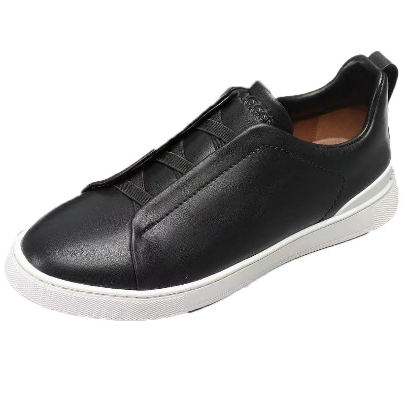 Men's One Pedal Cross Elastic Band Slip-on Sneakers