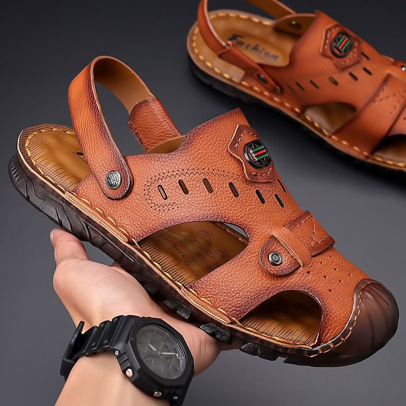 Men's Summer Closed Toe Beach Soft Bottom Sandals