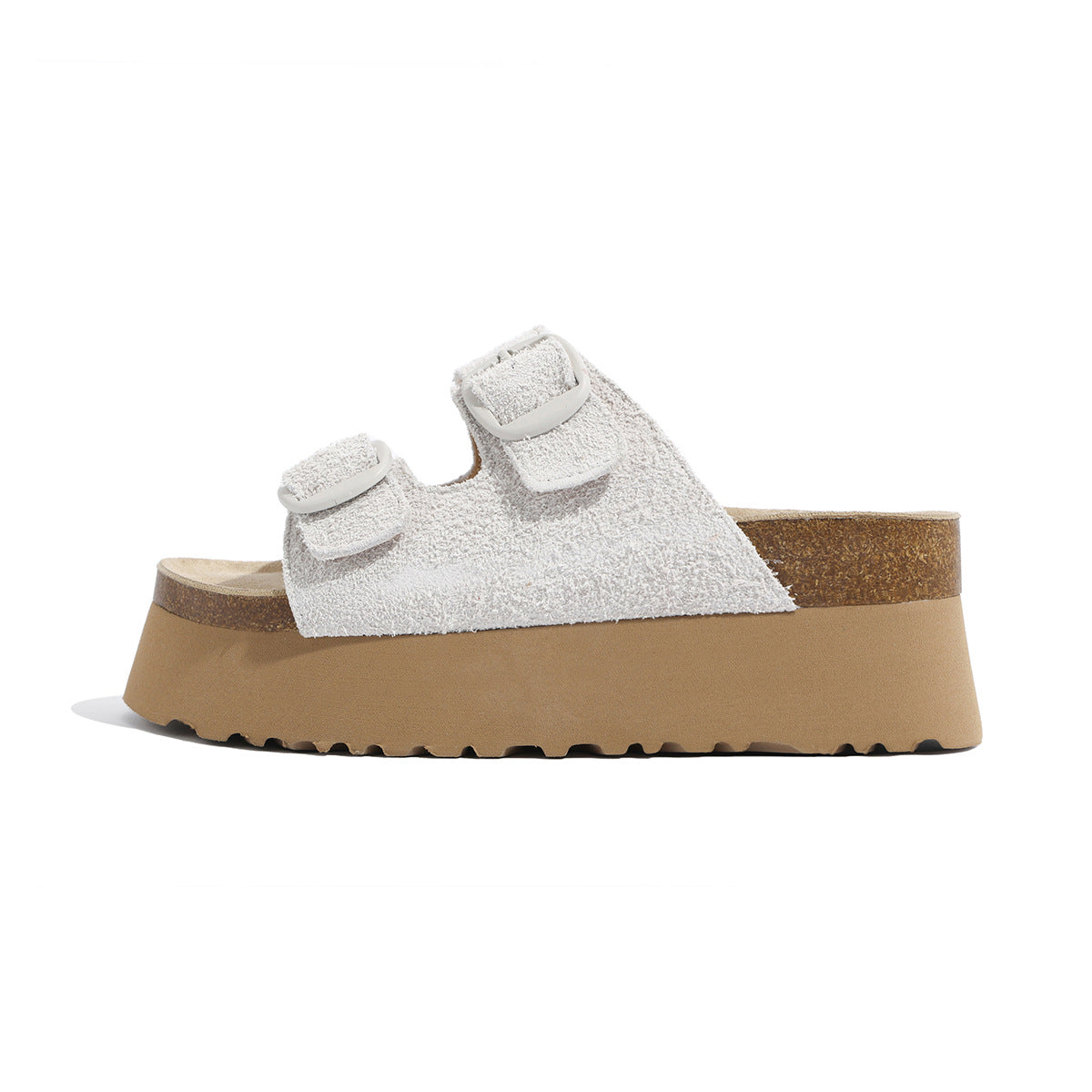 Women's Sier Thick Bottom Beach Retro Double Buckle With Slippers