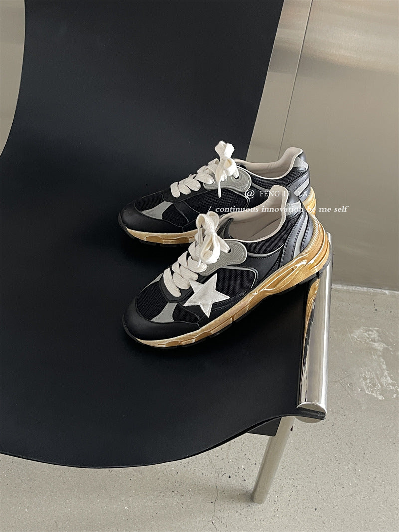 Handmade Old Thick Bottom Dirty Mesh Casual Shoes