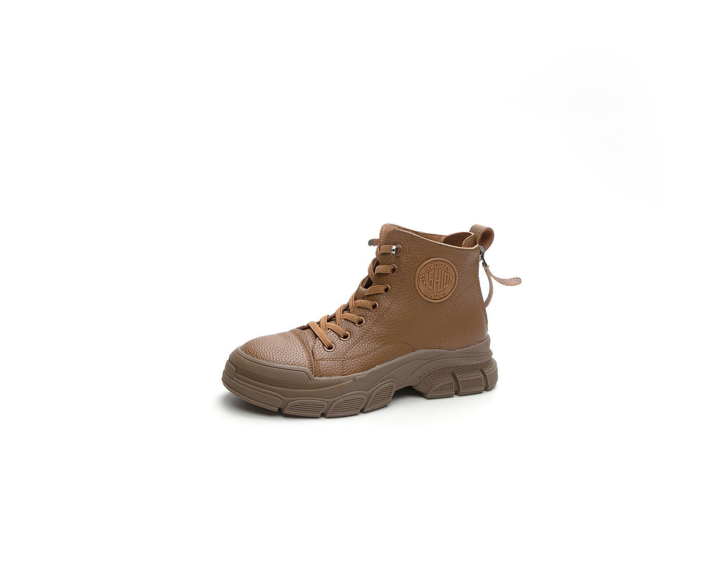 Women's Round Toe Solid Color Leisure Double Zipper Cool Sneakers