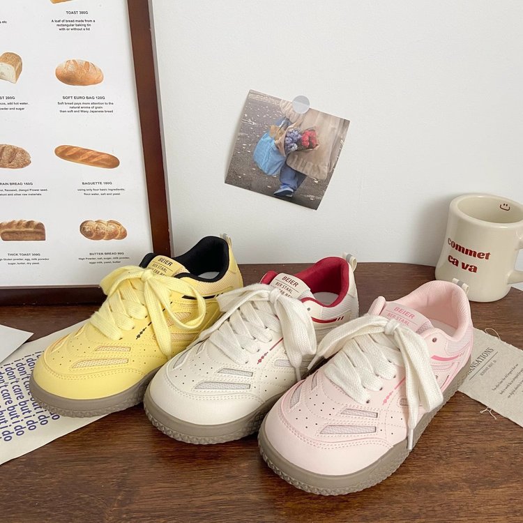 Women's Summer Platform Fashionable Breathable White Mesh Casual Shoes