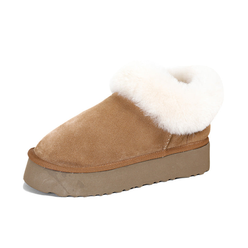 Lining Sheepskin Fur Integrated Thick Bottom Snow Boots