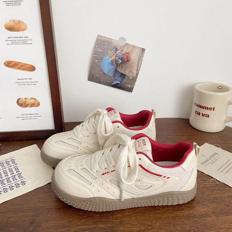 Women's Summer Platform Fashionable Breathable White Mesh Casual Shoes