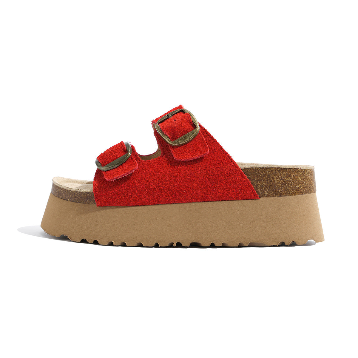 Women's Sier Thick Bottom Beach Retro Double Buckle With Slippers